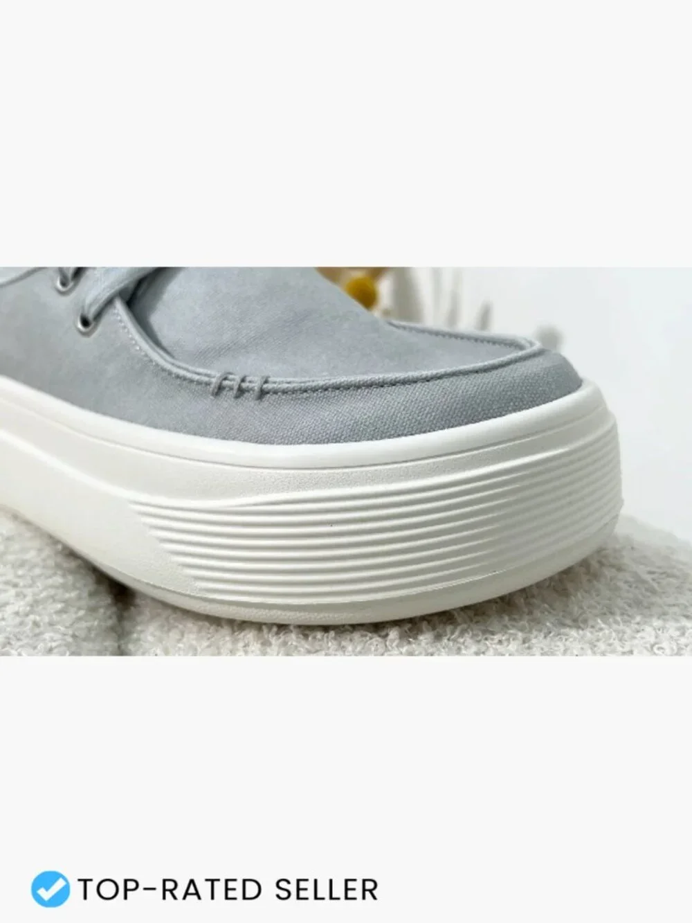 Canvas Platform Loafers Slip On Casual Boat Shoes Women Retro Chic Lightweight